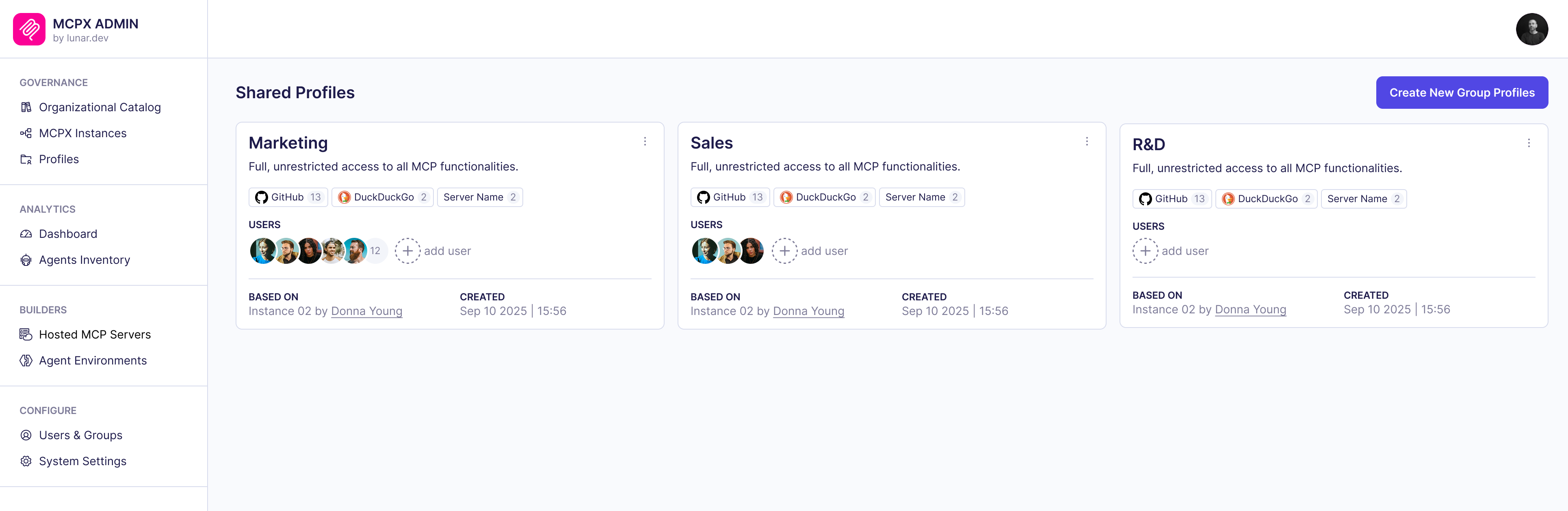 Role-based access profiles
